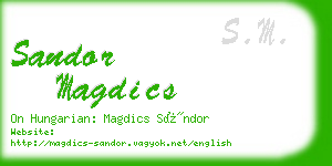 sandor magdics business card